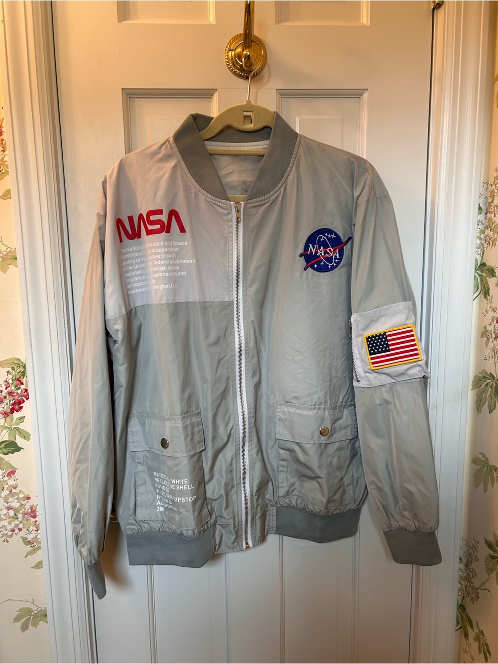 Gray NASA Bomber Jacket - Brand New